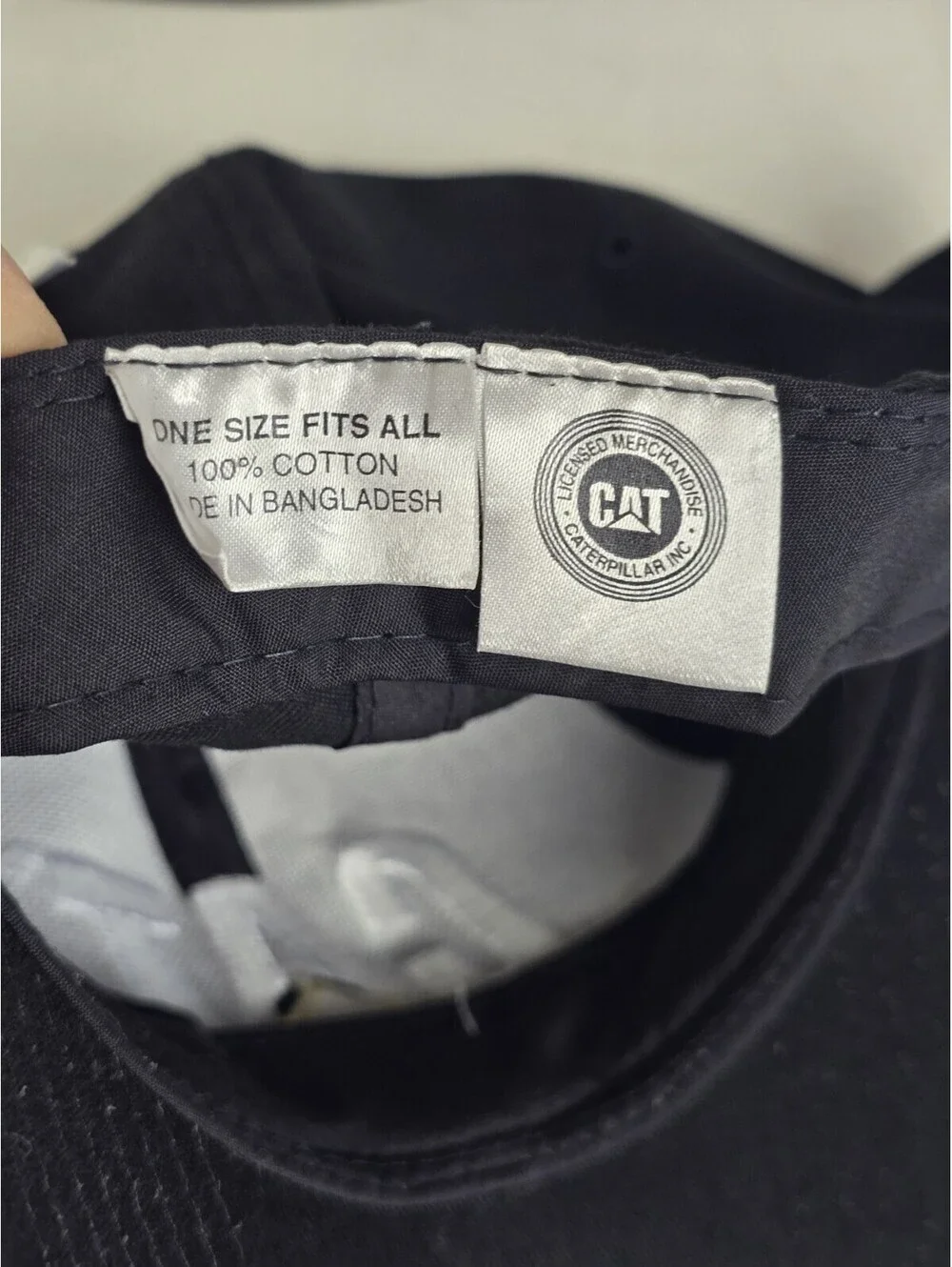 Vintage CAT Equipment Black StrapBack Hat OSFA Cotton Cap Adult Size NEW